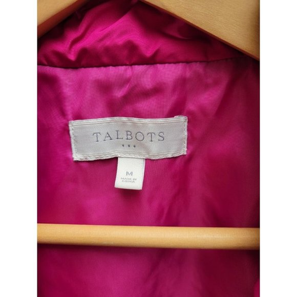 TALBOTS Womens Magenta Pink Quilted Zip Lightweight Vest Size M Colorful Layer - Picture 3 of 5